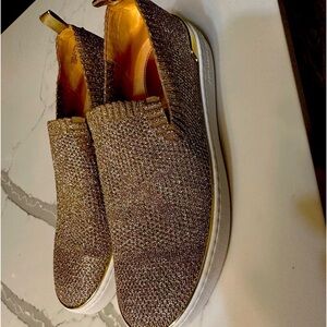Gold MICHAEL KORS Slip On Sneakers Size 9.5